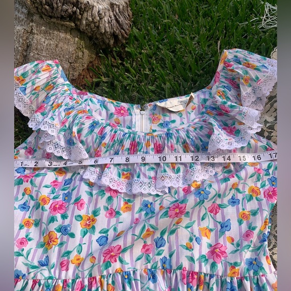 VINTAGE Oscar de la Renta Floral Summer Tea Dress - Picture 10 of 12